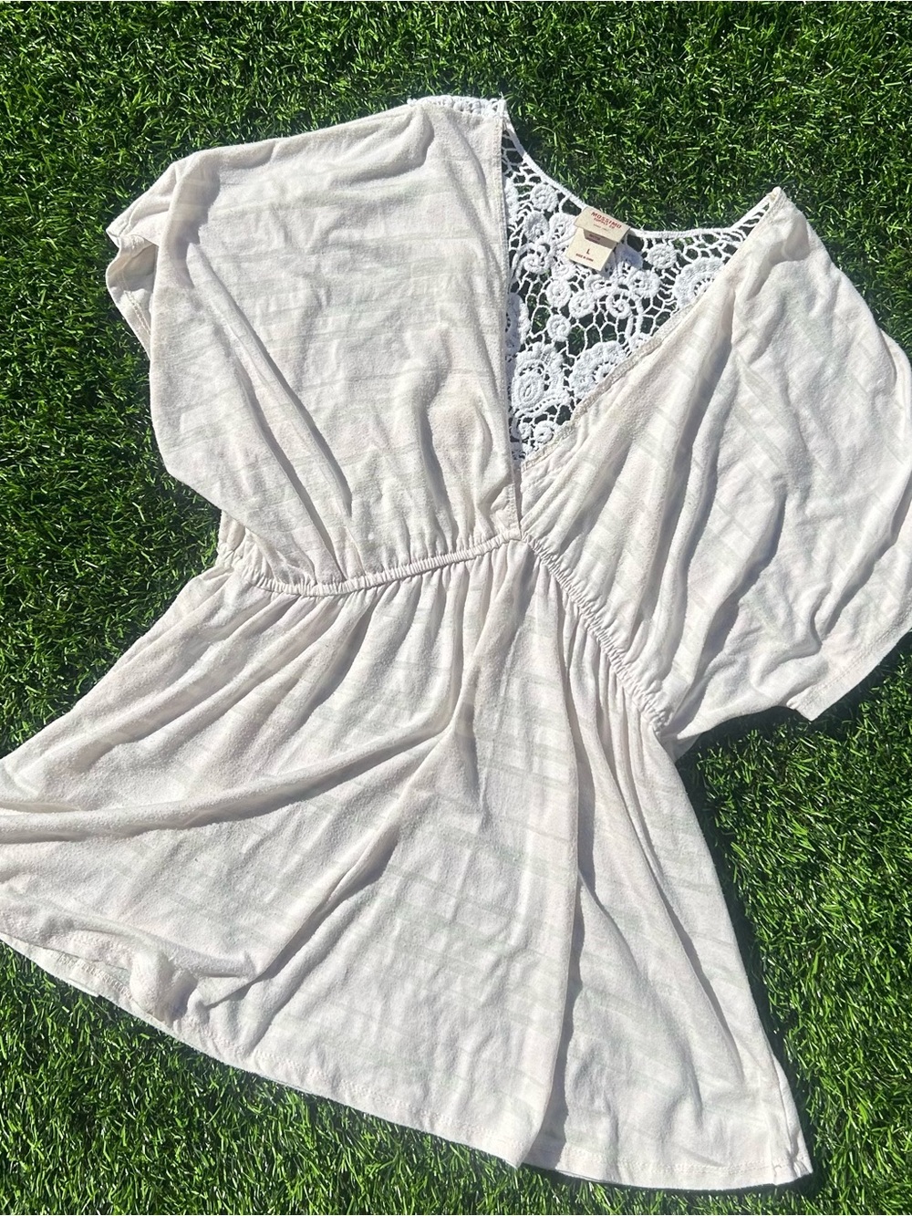 Y2K missimo boho white v neck top
